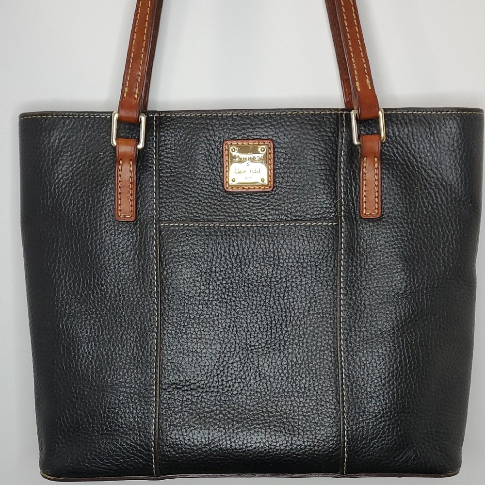 Dooney & Bourke Small Pebble Grain Black Leather Tote Bag